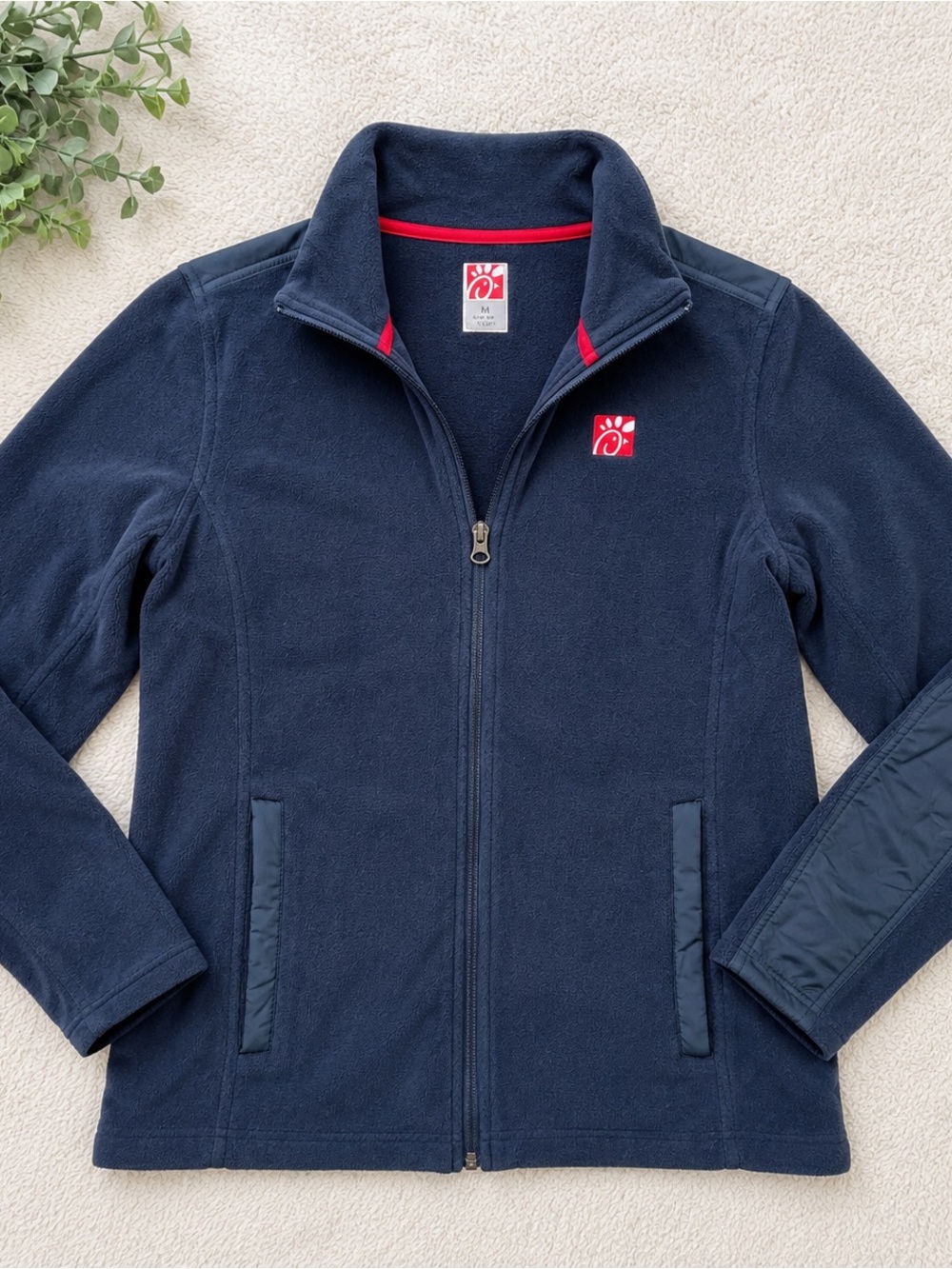 Chick-fil-A Navy Fleece Full Zip Jacket Women’s Medium Employee Uniform Coat